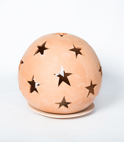 Keramik Windlichter Kugel Sterne Terrakotta