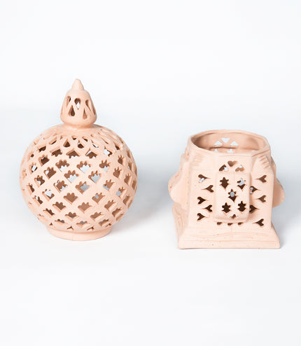 Keramik Windlichter Käfig Natur