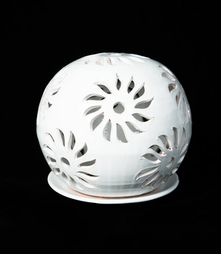 Windlichter Kugeln Blume Weiß