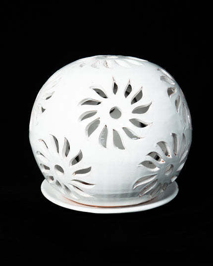 Windlichter Kugeln Blume Weiß