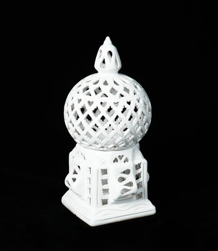 Keramik Windlichte Käfig Weiß