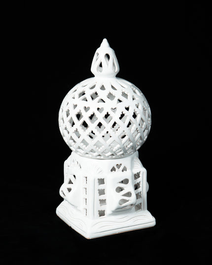 Keramik Windlichte Käfig Weiß