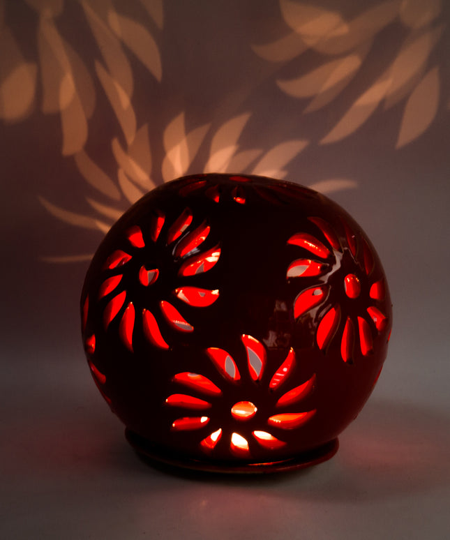 Windlichter Kugeln Blume Rot