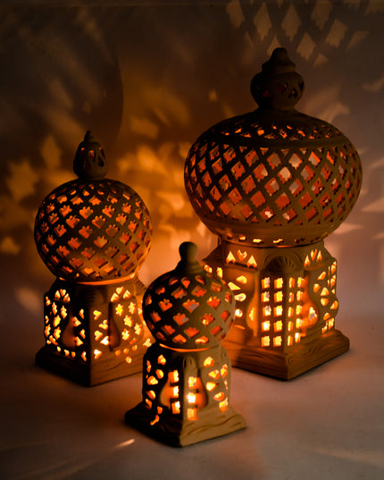 Keramik Windlichter Käfig Natur