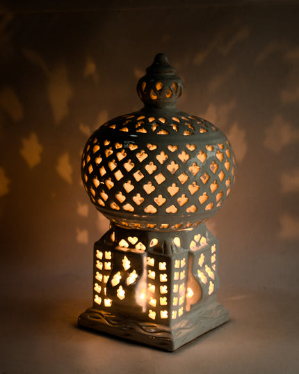 Keramik Windlichte Käfig Weiß