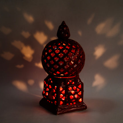 Keramik Windlichte Käfig Rot - Aleya Keramik