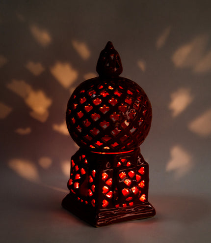 Keramik Windlichte Käfig Rot