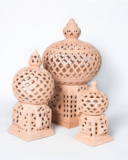 Keramik Windlichter Käfig Natur