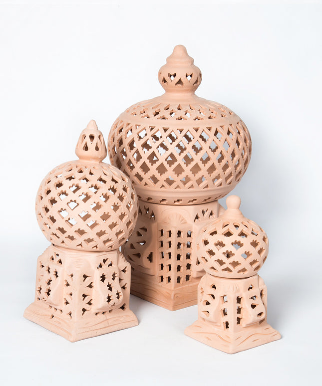 Keramik Windlichter Käfig Natur