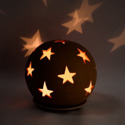 Keramik Windlichter Kugel Sterne Terrakotta - Aleya Keramik
