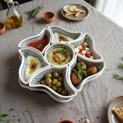 Tapas-Schale „Blume“ – handgefertigt - Aleya Keramik