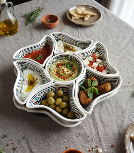 Tapas-Schale „Blume“ – handgefertigt - Aleya Keramik