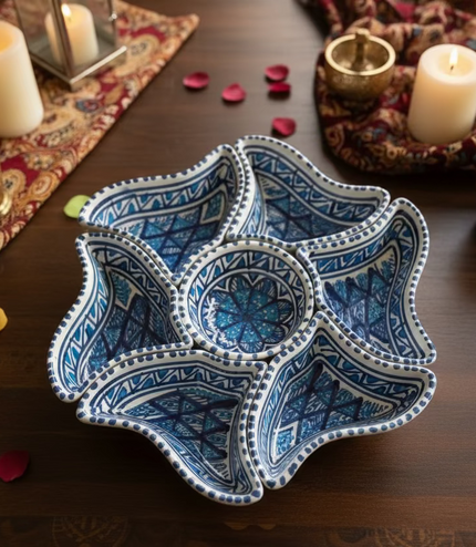 Tapas-Schale „Blume“ – handgefertigt - Aleya Keramik