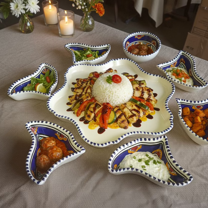 Tapas-Schale „Blume“ – handgefertigt - Aleya Keramik