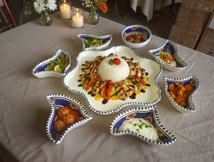 Tapas-Schale „Blume“ – handgefertigt - Aleya Keramik