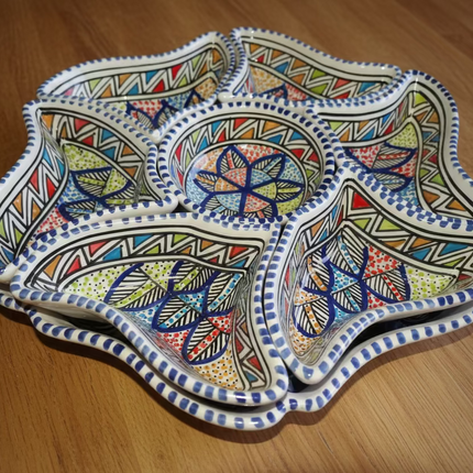 Tapas-Schale „Blume“ – handgefertigt - Aleya Keramik
