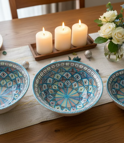 Tiefe Keramik-Schale – handgefertigt