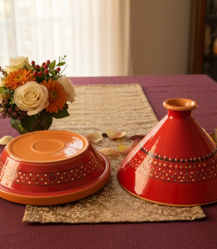 Tajine aus Keramik glasiert – handgefertigt