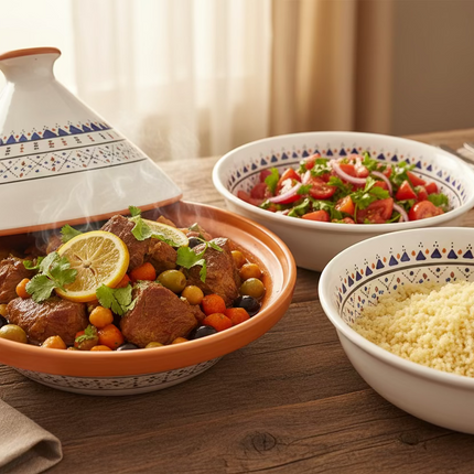 Tajine aus Keramik glasiert – handgefertigt