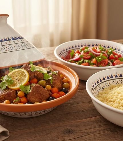 Tajine aus Keramik glasiert – handgefertigt