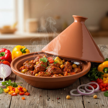 Tajine aus Keramik natur – handgefertigt - Aleya Keramik